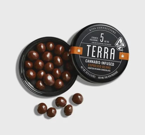 Kiva | Terra Bites Chocolate Covered Espresso Beans | 5mg THC x 20 Bites