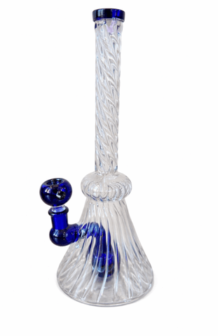 Frost Swirled Water Pipe - 10" - Blue