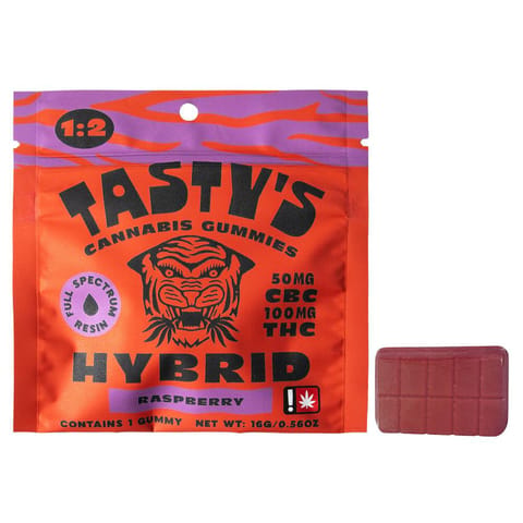 Raspberry 1:2 THC:CBC Gummy 100mg (Tasty's)
