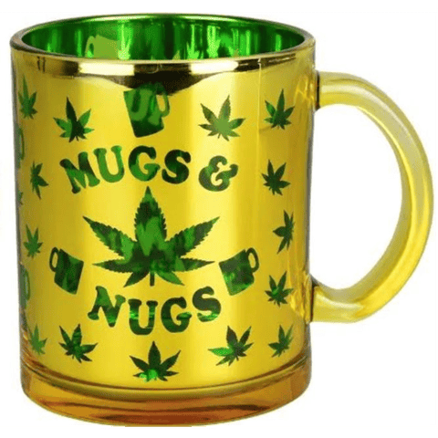 Glass Coffee Mug 16 oz Gold