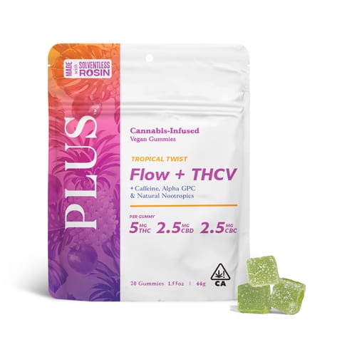 PLUS - SOLVENTLESS GUMMY - TROPICAL TWIST - 100MG