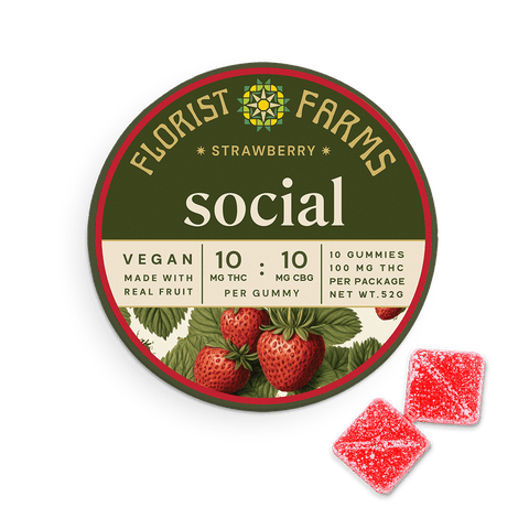 Florist Farms - Strawberry | 10MG 'Social' Gummies