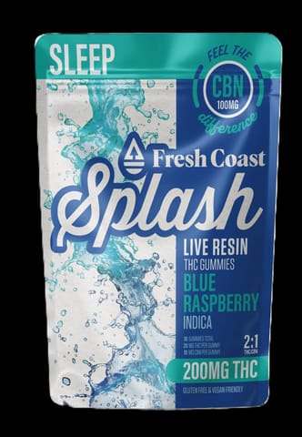 Splash-200mg THC:100mg CBN-FCE-Indica Blue Raspberry