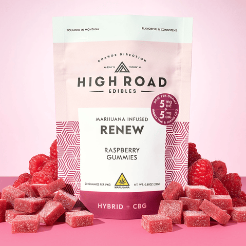 High Road - Renew|Recover Gummies - Raspberry 1:1 CBG