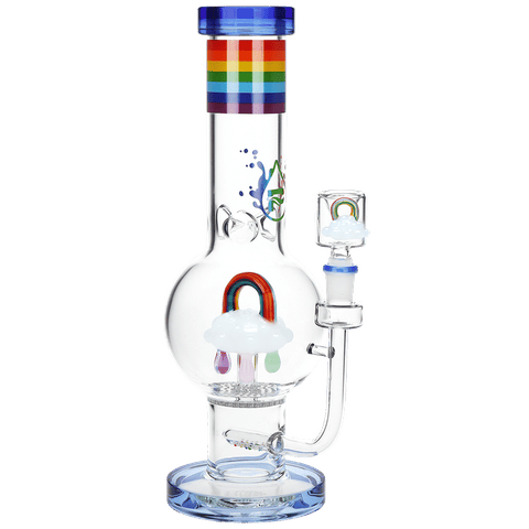 Raffle  --  Pulsar Acid Rainbows Bubble Base Glass Water Pipe | 12.75" | 14mm F
