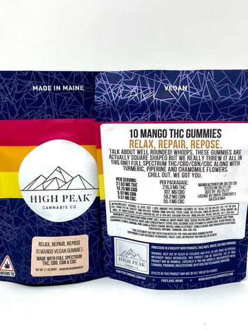 Boosted Cannabinoid Gummies | - Relax, Repair, Repose - Mango THC, CBD, CBN, CBC