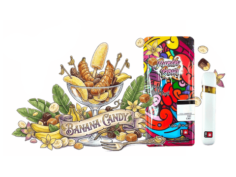 PUNCH BOWL | FLAVORED CARTRIDGE | BANANA CANDY | HYBRID | 1 GRAM | DISPOSABLE