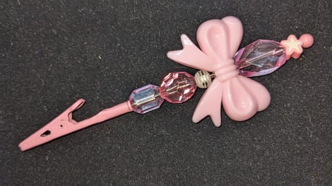 Synthetic Clip with Bow (pink)