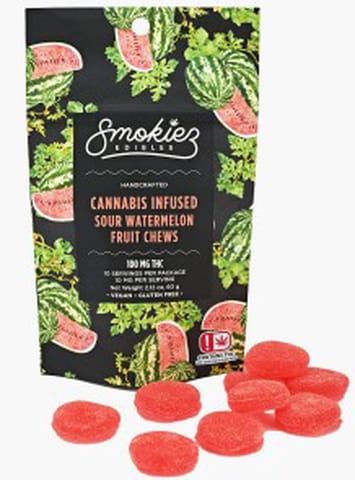 Smokiez | Sour Watermelon | Hybrid |100mg | THC Fruit Chews