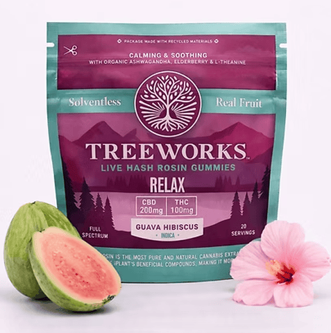 Relax: Guava Hibiscus Hash Rosin Gummies - 100mg
