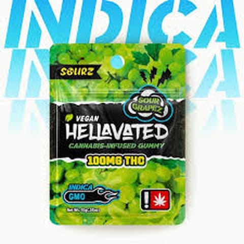 Hellavated | Sour Grapez | 100MG | Gummy