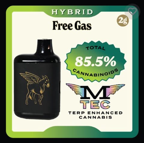 Mule | Free Gas M-TEC | 2G | Flavored Distillate | Dank Tank Disposable
