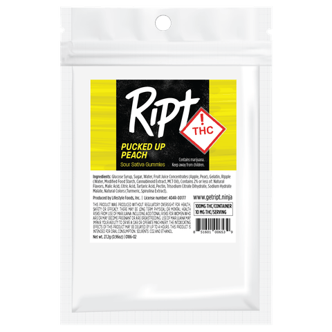 Ript Sour Gummies PuckedUp Peach 100mg