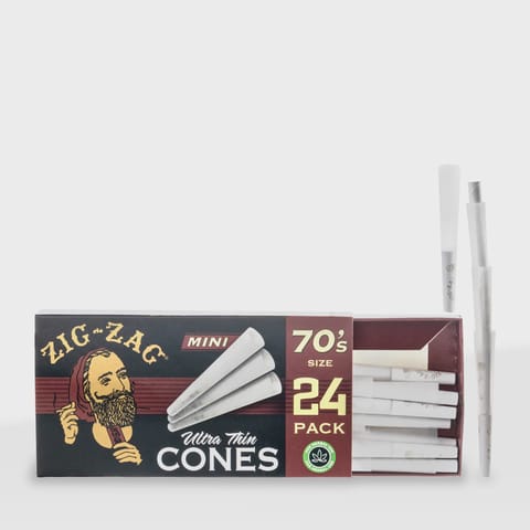 Zig Zag Unbleached Cones 70mm minis