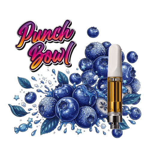 PUNCH BOWL | FLAVORED CARTRIDGE | BLUEBERRY BLAST | INDICA | 1 GRAM | 510 THREAD