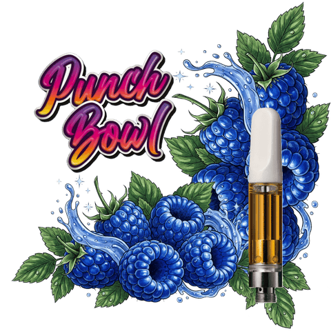 PUNCH BOWL | FLAVORED CARTRIDGE | BLUE RASPBERRY RAZZLE | INDICA | 1 GRAM | 510 THREAD