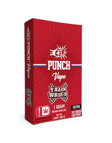 Punch - 510 Distillate Cart - Trainwreck (1g) (Sativa) - Punch - 510 Distillate Cart - Trainwreck (1g) (Sativa).