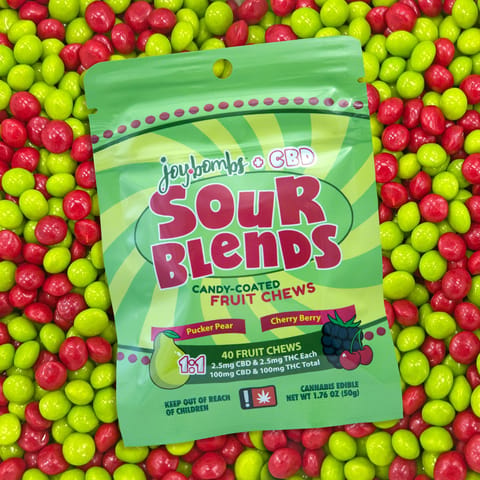 JoyBombs 1:1 Sour Blends 100mg Fruit Chews
