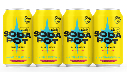 Clr!ty Soda Pot - 10mg THC Soda - 12oz - Blue Ginger - 4 Pack