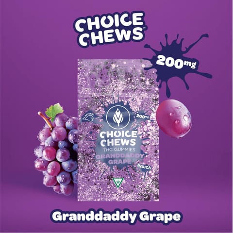 (MED) Choice Chews 200mg - Grandaddy Grape (Indica)