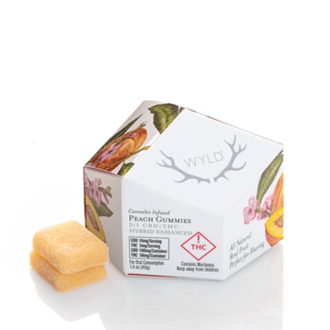 Wyld Peach 2:1 CBD/THC Gummies 100mg