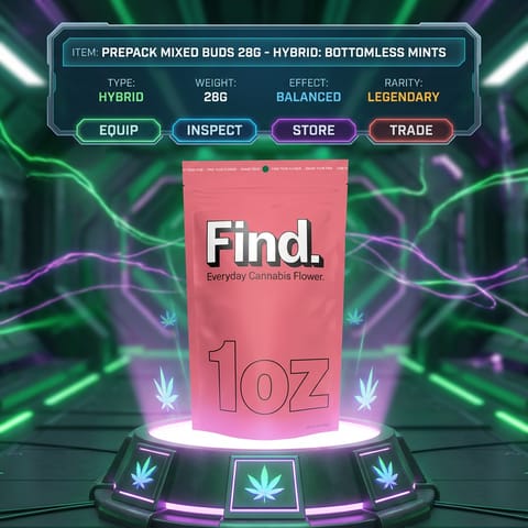 : Find Prepack Mixed Buds 28g- Hybrid: Bottomless Mints