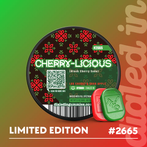Dialed In - Cherry-Licious - (H) Live Rosin Gummies (100mg)