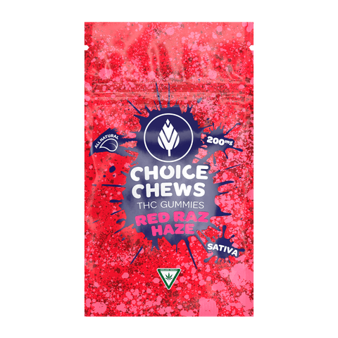 Choice Chews - Red Razz Haze - 200mg (Sativa)