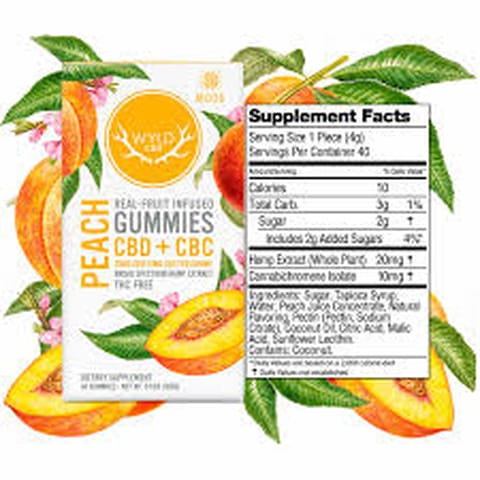 Peach 400MG 2:1 (CBD:CBC) HEMP Gummies (Wyld)