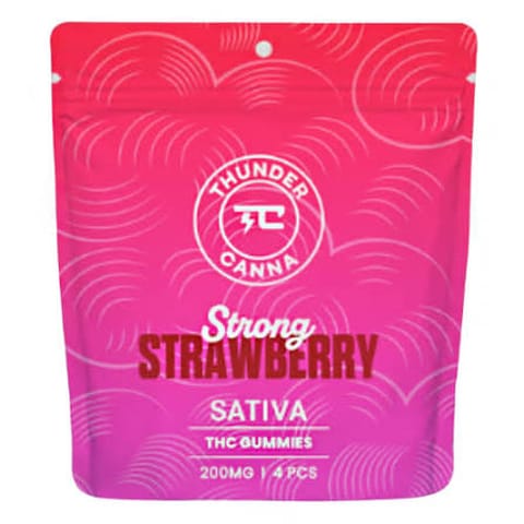 Strawberry 200mg Gummies | Thunder Canna