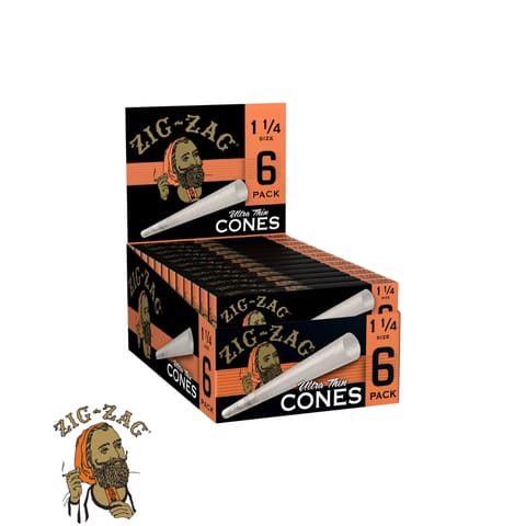Zig Zag - 36pk Ultra thin Pre-Rolled Cones 1 1/4" 6pc