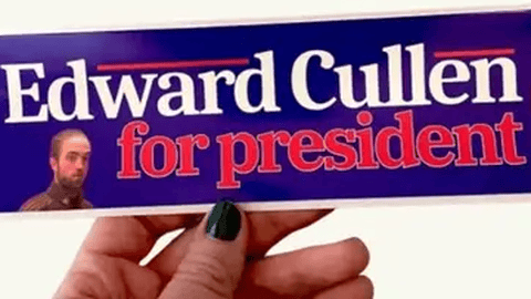 Edward Cullen For President Vinyl Sticker