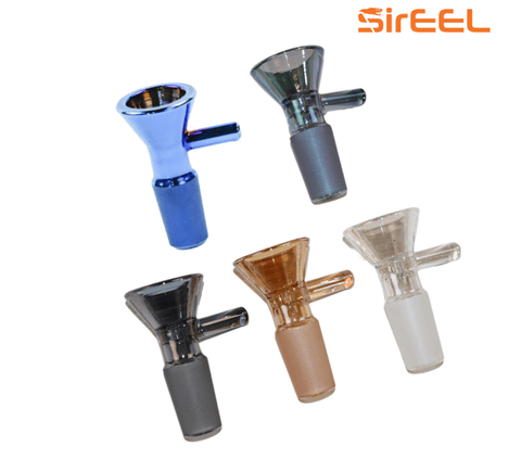 SirEEL | 14mm Iridized Martini Flower Bowl w/ Handle | Assorted Colors