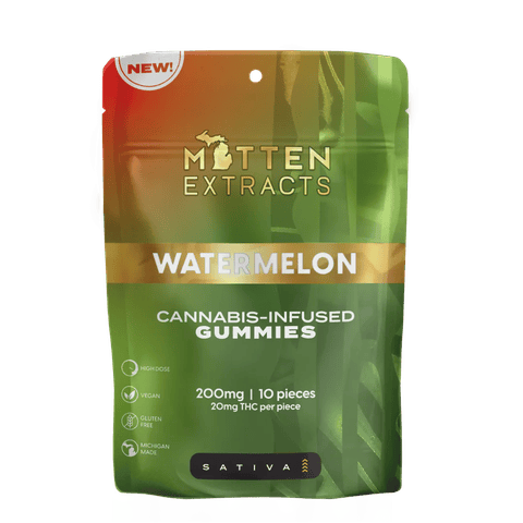Watermelon - Mitten Extracts - Gummies - Sativa - 200MG**