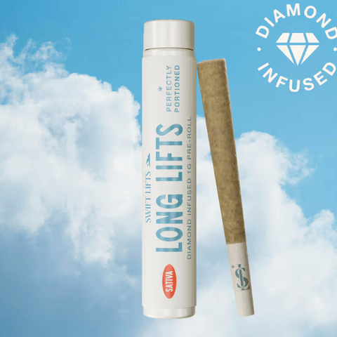 Infused Pre-Roll - Long Lifts - Diamond Infused 1g - Fresh Powder #9 - Sativa