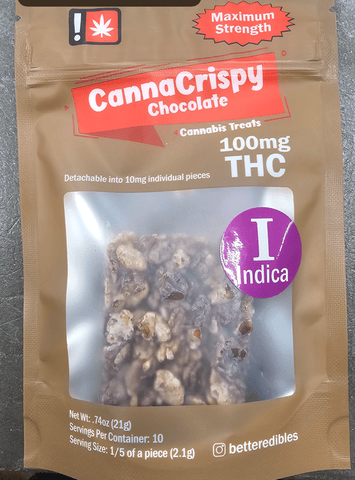 CannaCrispy | Chocolate Rice Crispy Treat (Indica) | 100mg