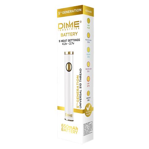 White - Universal 510 Thread Battery - 5th Generation