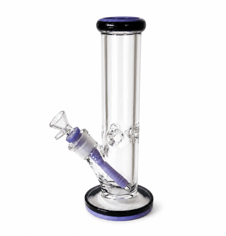 Purple Accent Glass Water Bong - 9"