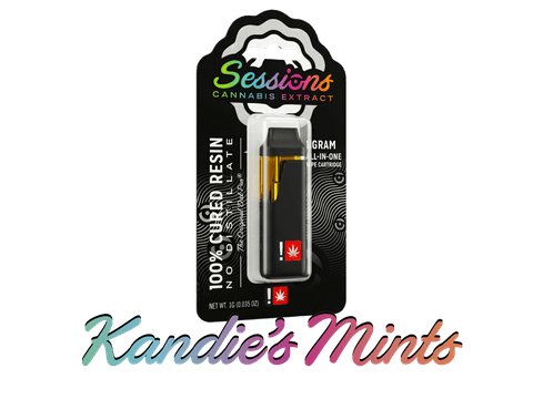 CURED RESIN CARTRIDGE | KANDIE'S MINTS | INDICA | 1 GRAM | DISPOSABLE