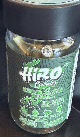 Hiro 5pk Infused Preroll - Sour Apple Runtz