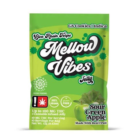 Mellow Vibes | Sour Green Apple | 100MG | Single Jelly