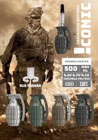 Iconic Grenade 510 thread battery - Black (YBW)