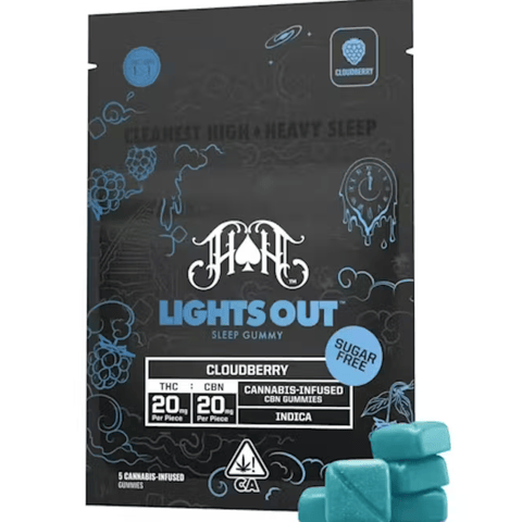 Heavy Hitters | 1:1 Lights Out | Cloudberry | Gummies | Indica | 200mg | 5pk