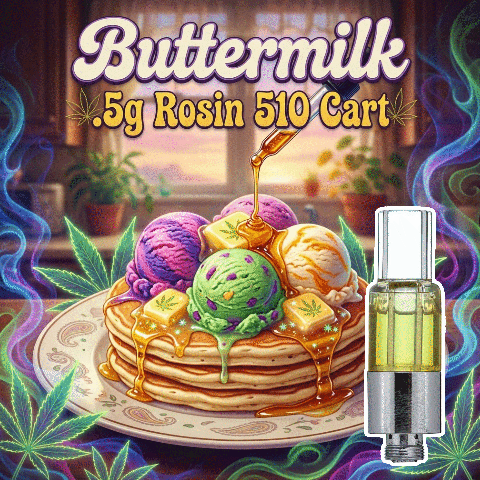 Rosin 510 Cart - Buttermilk - Indica Dom