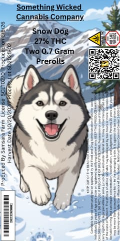 Snow Dog Preroll 2pk, 1.4g total