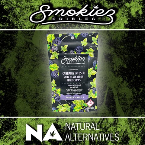 Smokiez Sour Blackberry Indica Fruit Chews