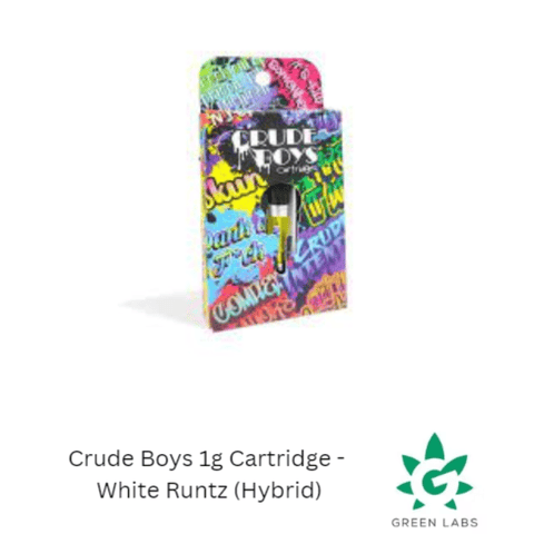 (REC) Crude Boys 1g Cartridge - White Runtz (Hybrid) - BOTH - 1.0g