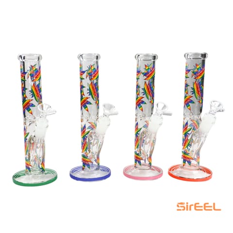 SirEEL 10" Leafy Rainbow Tube Bong w/bowl