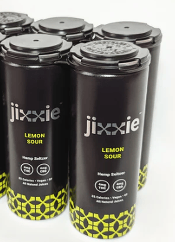 Jixxie - Lemon Sour THC:CBG Hemp Seltzer - 12oz - Lemon - 4mg - 4 Pack
