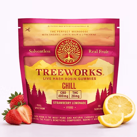 Chill: Strawberry Lemonade Hash Rosin Gummies - 1mg THC Each